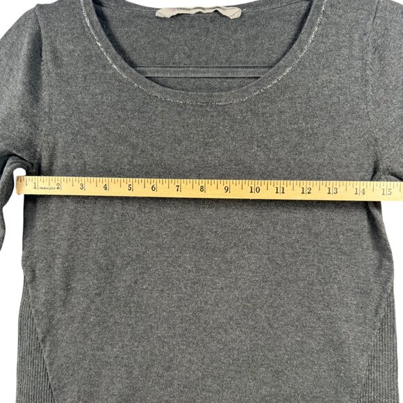 Athleta Womens Asymmetrical‎ Hem Long Sleeve Sweater S Gray Cashmere Goth READ - Picture 7 of 9